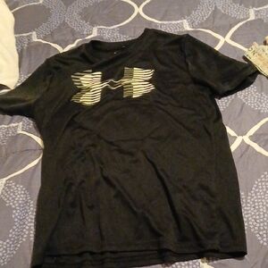 Under Armour Black Tee with Striped Logo